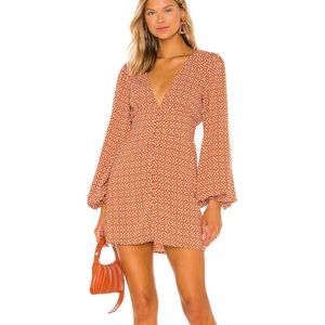 House of Harlow 1960 Orange Patterned Dress